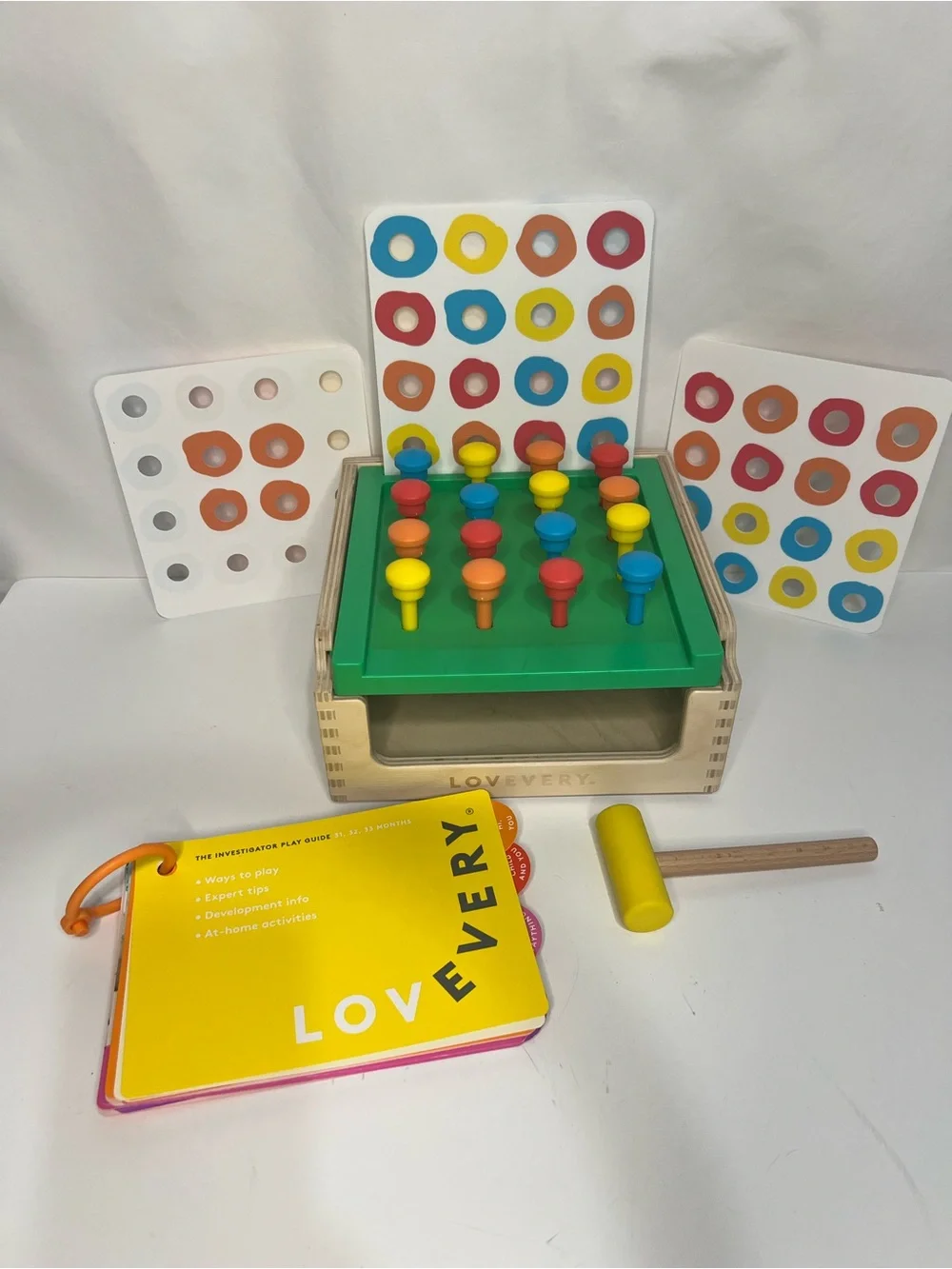 Lovevery Match & Tap Hammer Box with Cards Complete Set with Play Guide